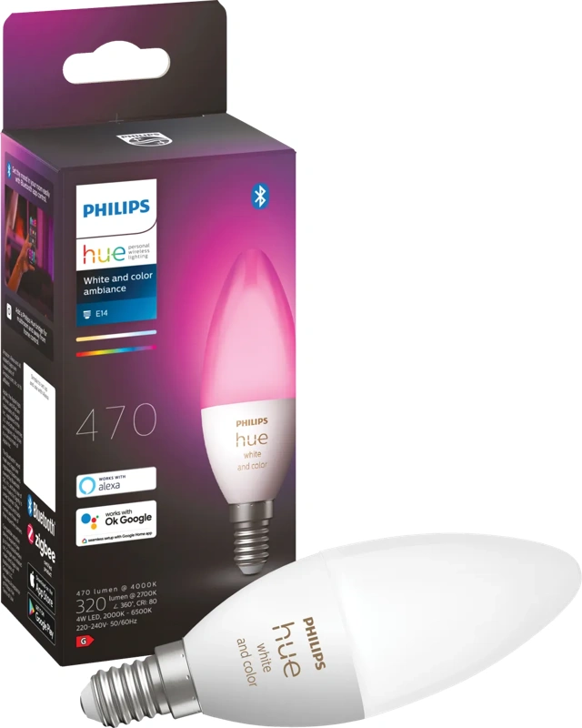 Philips Hue Kaarslamp White and Color E14 Losse lamp