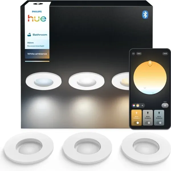 Philips Hue Adore badkamerinbouwspot White Ambiance Wit 3-pack