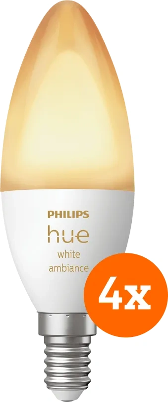 Philips Hue Kaarslamp White Ambiance E14 4-Pack