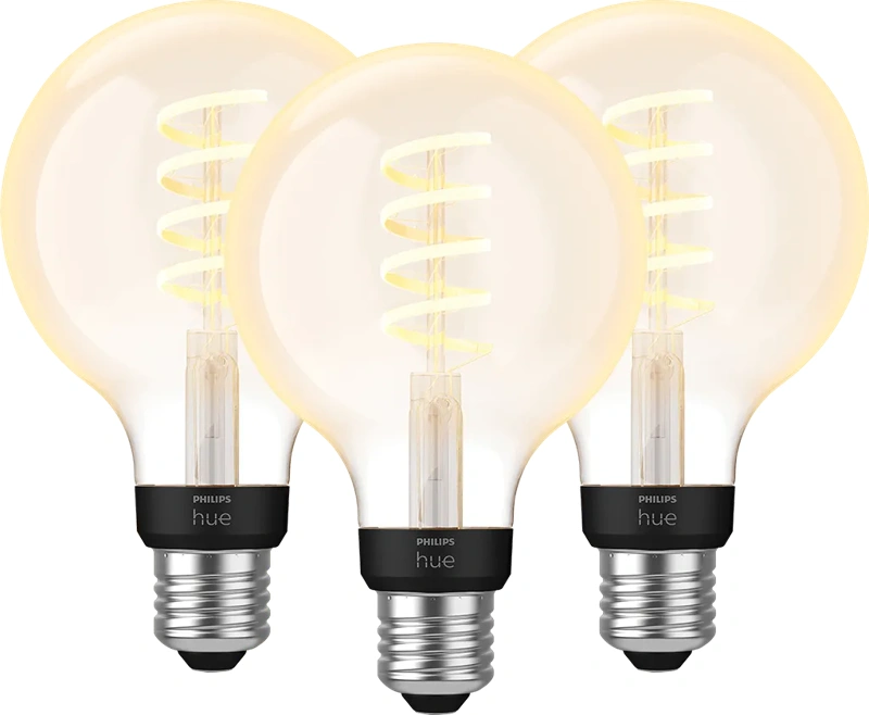 Philips Hue Filamentlamp White Ambiance Globe E27 3-pack