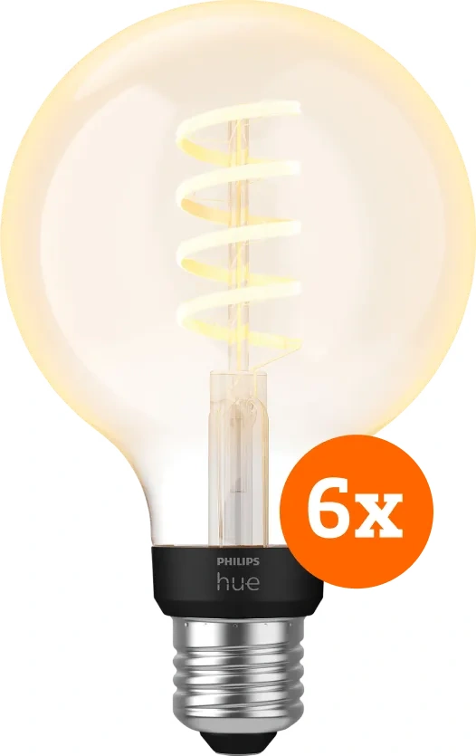 Philips Hue Filament White Ambiance Globe 6-pack