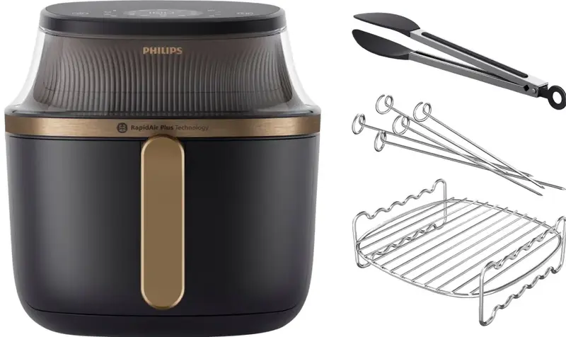 Philips Airfryer XL 3000 Serie NA332/00 + Dubbellaagse kookset