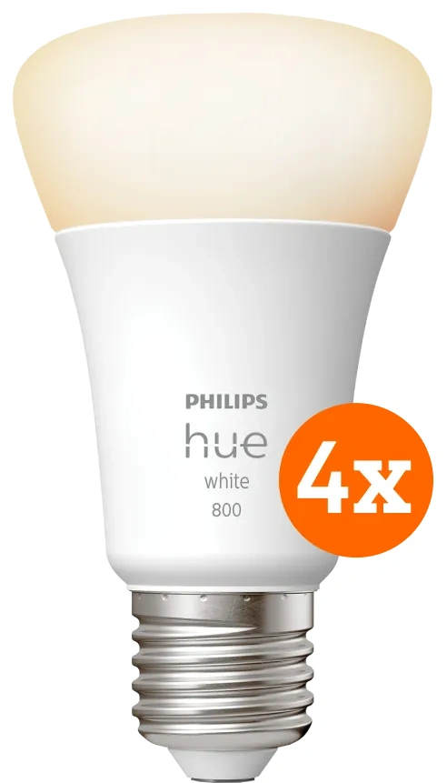 Philips Hue White E27 800lm 4-pack