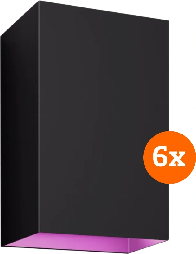 Philips Hue Resonate muurlamp White and Color zwart 6-pack