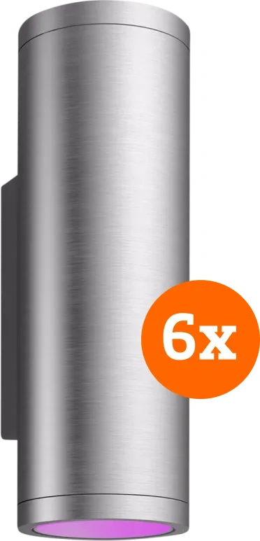 Philips Hue Appear muurlamp White and Color RVS 6-Pack