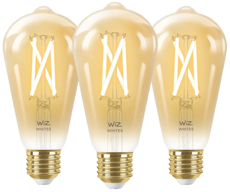 WiZ Smart Filament lamp Edison 3-pack - Warm tot Koelwit Licht - E27