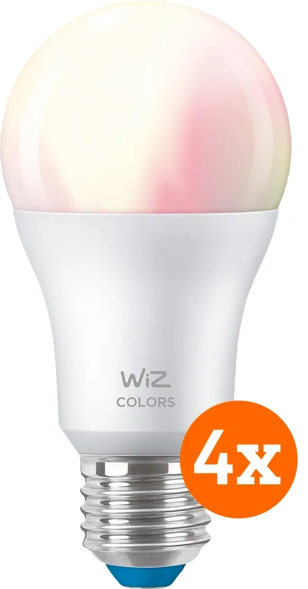 WiZ Smart lamp 4-pack - Gekleurd en Wit Licht - E27