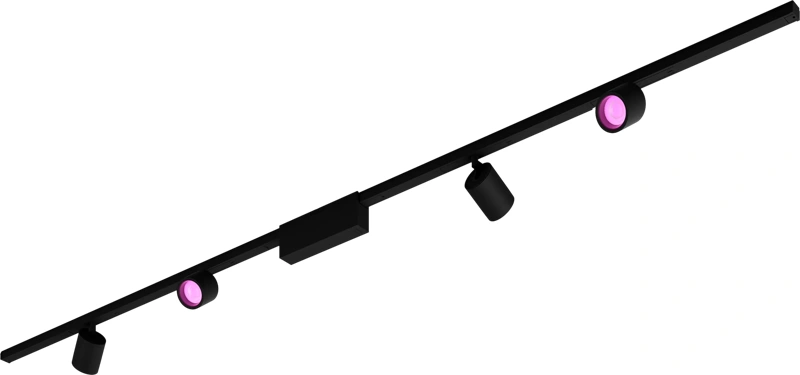 Philips Hue Perifo railverlichting plafond - 4 spots - White and Color - Zwart