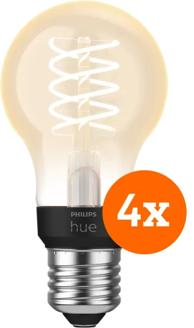 Philips Hue Filamentlamp White Standaard E27 - 2023 - 4-pack