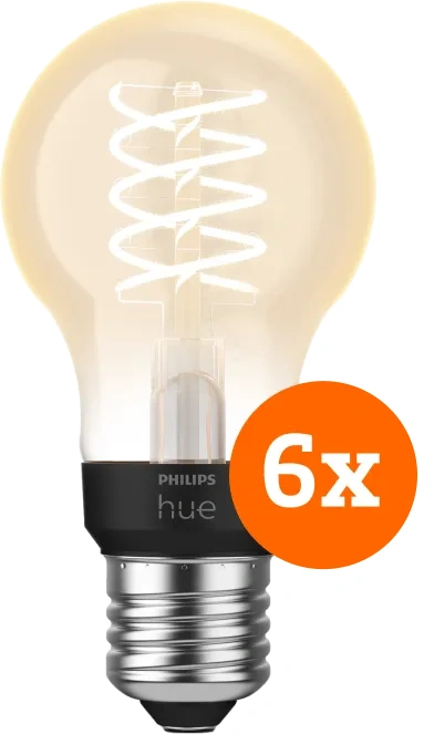 Philips Hue Filamentlamp White Standaard E27 - 2023 - 6-pack