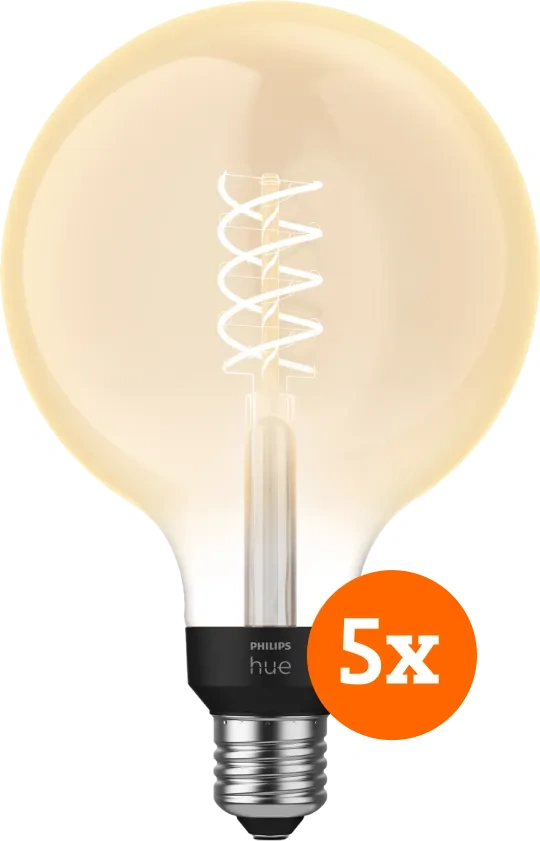 Philips Hue Filamentlamp White Globe XL E27 - 2023 - 5-pack