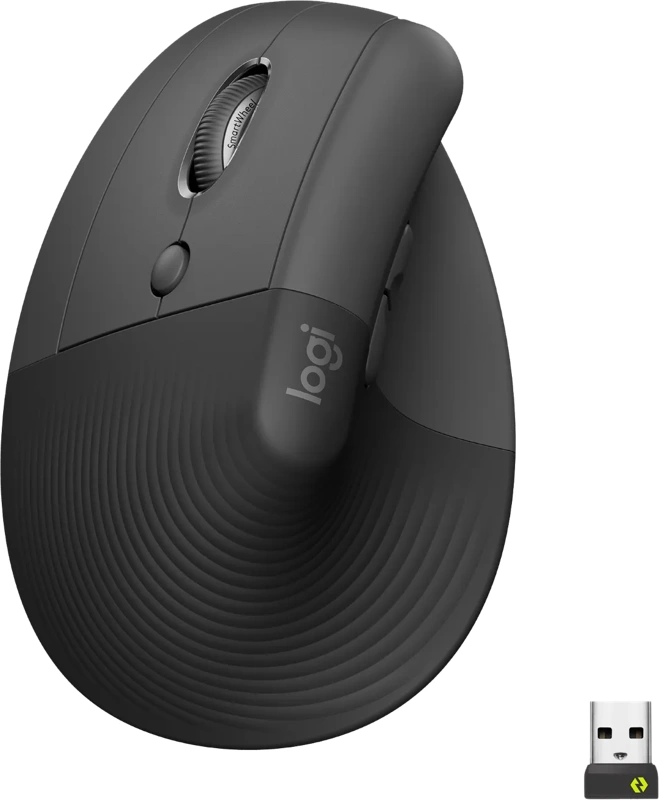 Logitech Lift Verticale Ergonomische Muis Linkshandig Zwart