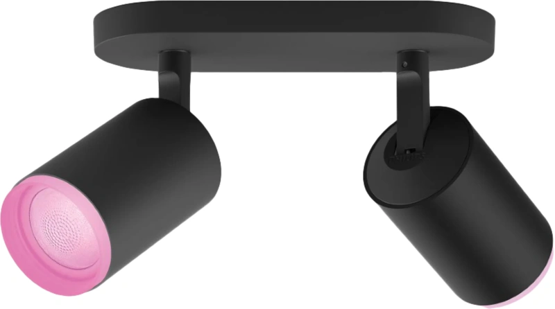 Philips Hue Fugato Opbouwspot White and Color - Zwart - 2-spots