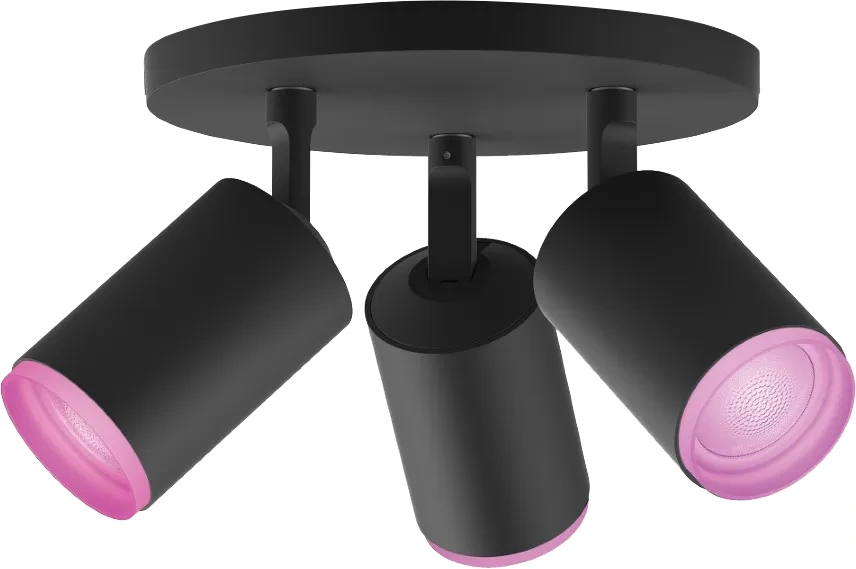 Philips Hue Fugato Opbouwspot White and Color - Zwart - 3-spots