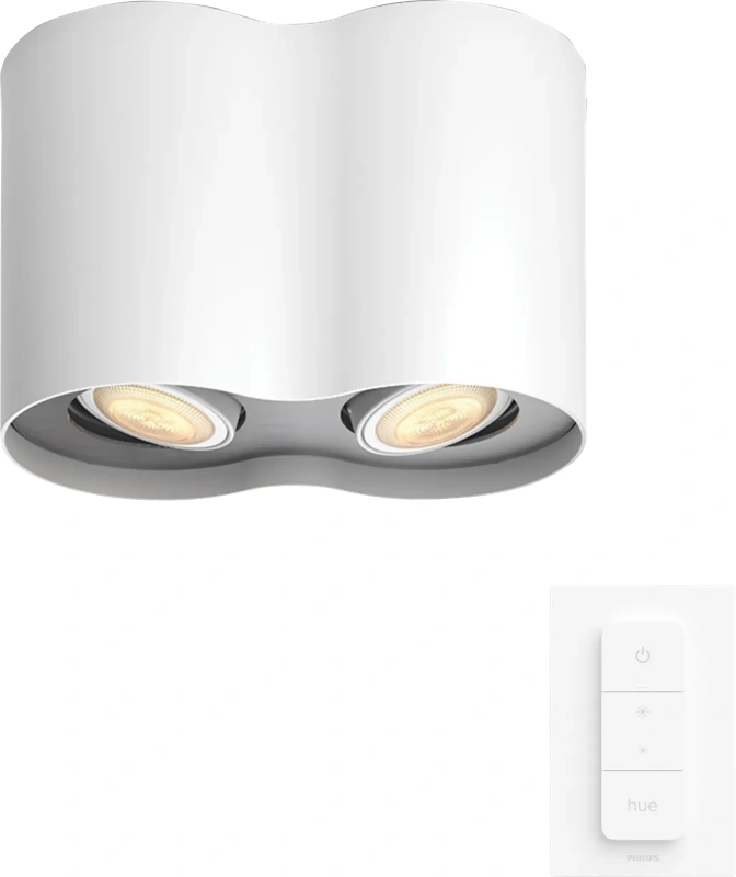 Philips Hue Pillar Opbouwspot White Ambiance - Wit - 2-spots + Dimmer