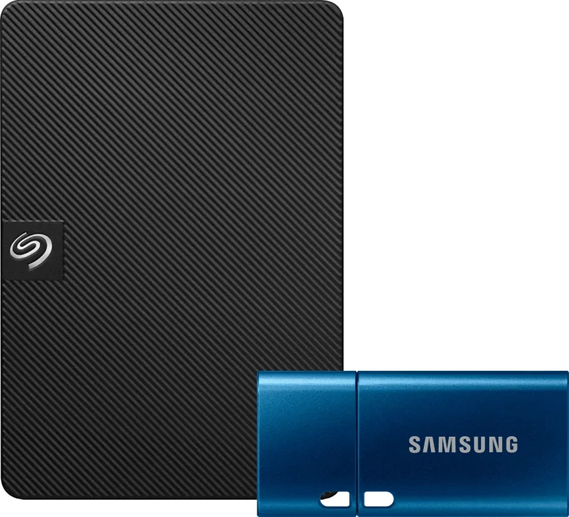 Seagate Expansion Portable 5TB + Samsung USB-C Flash Drive 6