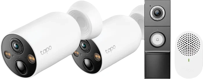 TP-Link Tapo C460 Duo Pack + D235 Smart Battery & Wired Doorbell