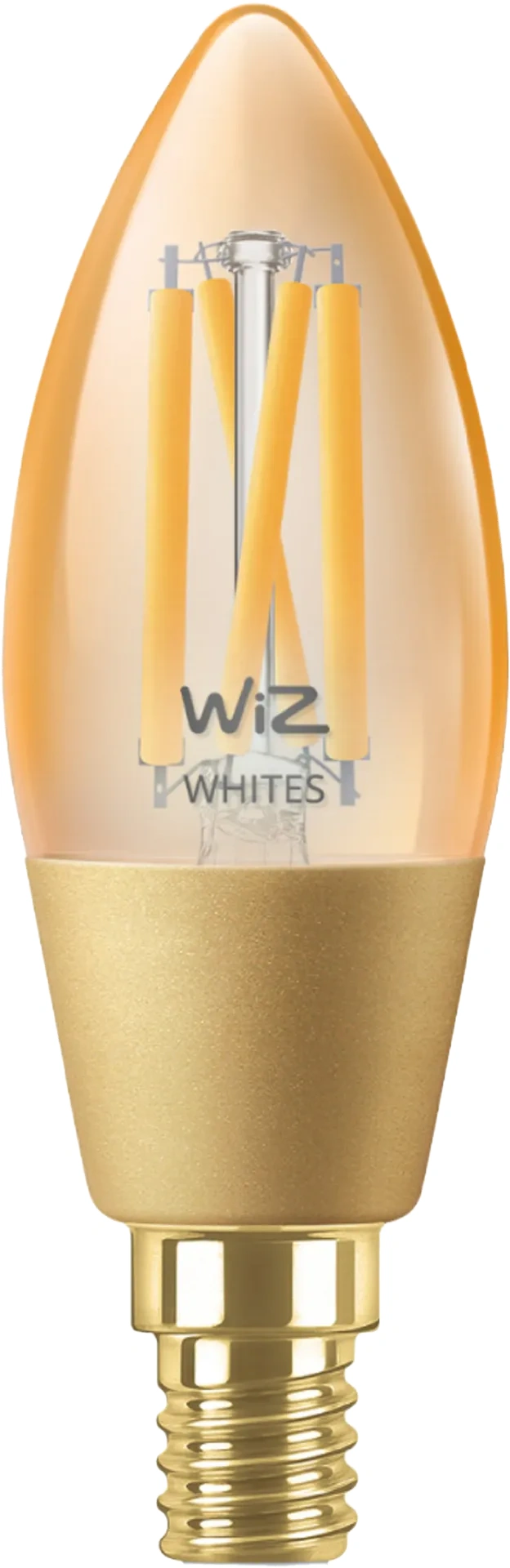 WiZ Kaarslamp Filament - Warm- tot koelwit licht - Goud - E14