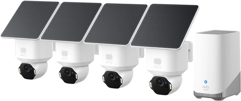 Eufy SoloCam E42 4-Pack + HomeBase 3