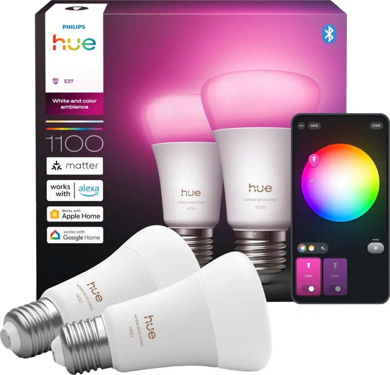 Philips Hue A67 White and Color E27 1100lm 2-pack