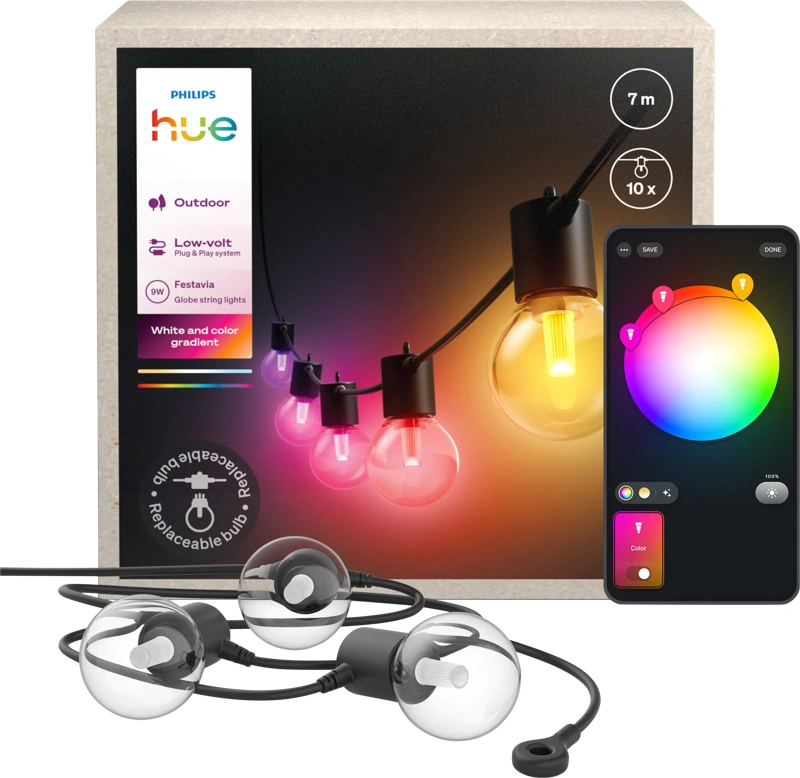 Philips Hue Festavia Globe Lichtsnoer - 7 meter - 10 lampen