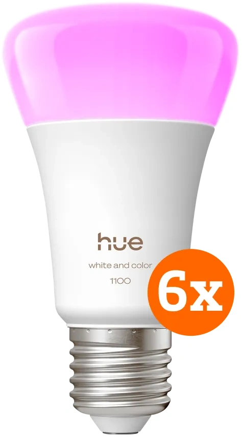 Philips Hue White and Color E27 1100lm 6-pack
