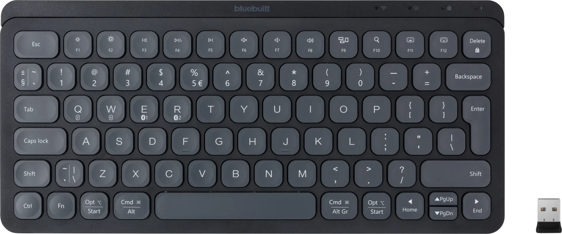 BlueBuilt Draadloos Bluetooth Toetsenbord Premium Mini QWERTY