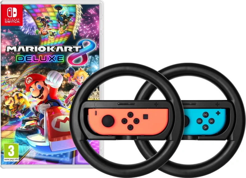 Mario Kart 8 Deluxe + BlueBuilt Stuurtjes voor Nintendo Switch