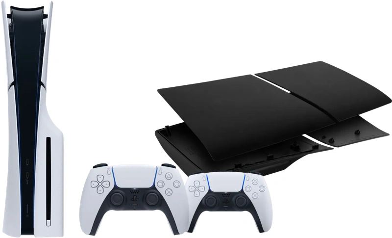 PlayStation 5 Slim Disc Edition + Covers Zwart + Extra Controller Wit