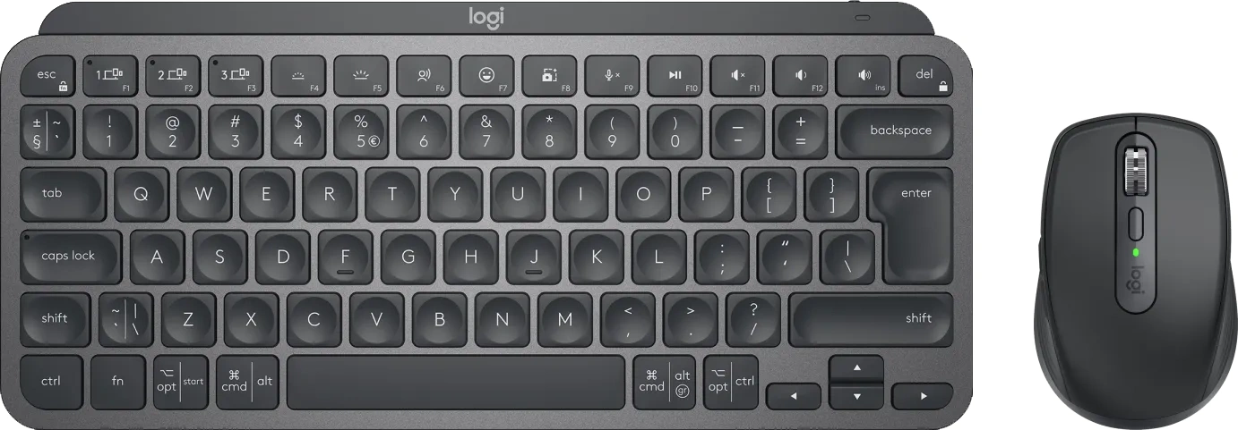Logitech MX Keys Mini Draadloos Qwerty Grafiet + Logitech MX Anywhere 3S Compact Zwart