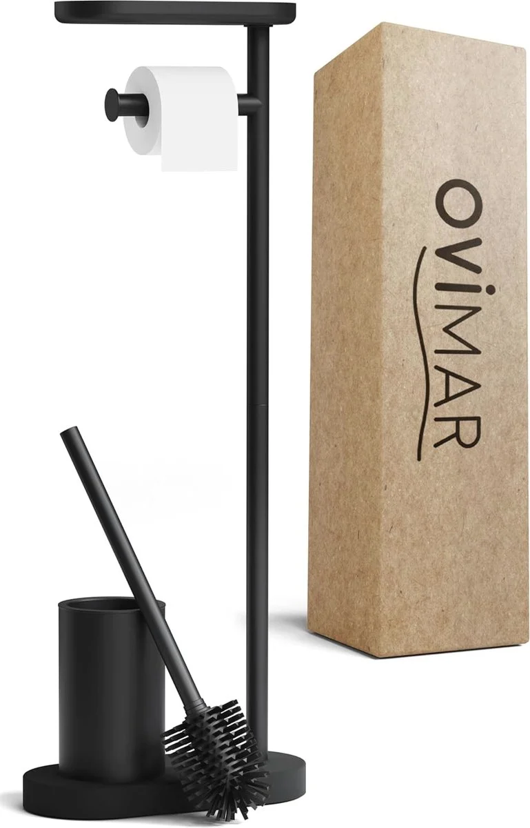 3-in-1 Toiletset met Siliconen Borstelkop en Smartphonehouder - Ruimtebesparend & Elegante Badkamer Organizer