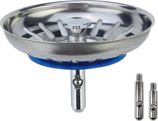 Gootsteen Zeef Afvoerstop voor de Keuken 80 mm - Korfplug - Afvoerplug - Universeel - Gootsteen zeef - Gootsteen Zeven - zeef - Gootsteen Plug - 1 Stuk - RVS
