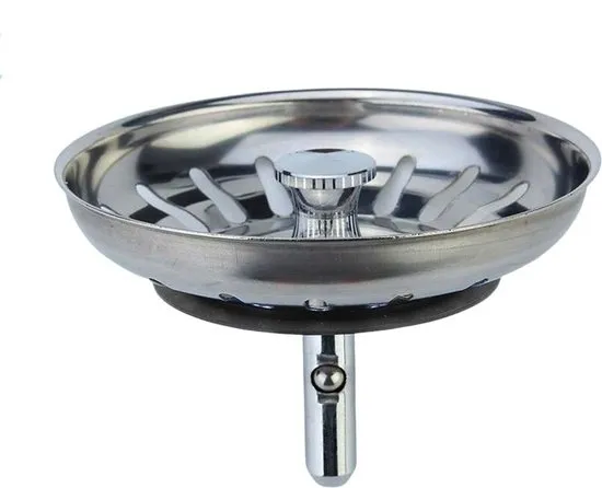 Korfplug voor de keuken 82 mm - Afvoerplug - Afvoerstop - Universeel - Spoelbak zeef - Ontstopper - zeef - Gootsteen Plug - 1 Stuk - RVS