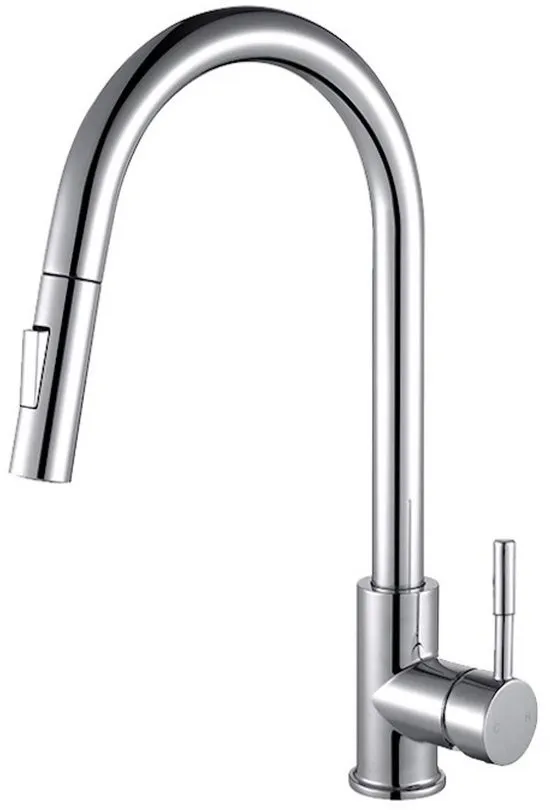 Uittrekbare RVS Keukenkraan - 40 cm Hoog - 2 sproeifuncties