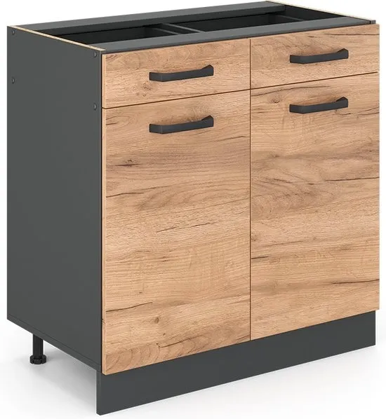 Vicco R-Line Keukenonderkast – 80 cm zonder werkblad Krachtige eik goud
