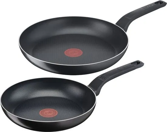 Tefal Easy Cook & Clean - Koekenpannenset - Ø24 en Ø28 cm - Niet Geschikt voor Inductie - Anti-aanbaklaag - Aluminium - Zwart