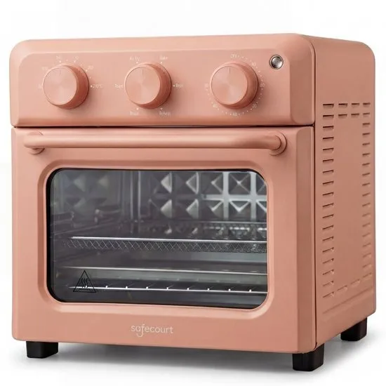 Safecourt 6-in-1 Airfyer oven - 100% PFAS-vrij - 6 programma’s - 80 tot 230 graden - Airfryer, bakken, roosteren, toasten, grillen & opwarmen - Roze