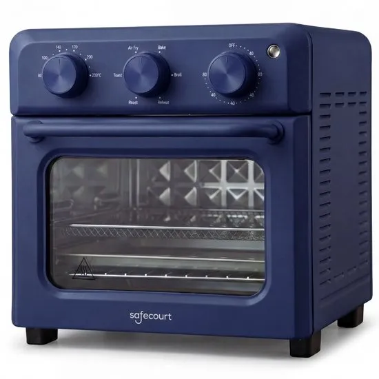 Safecourt 6-in-1 Airfyer oven - 100% PFAS-vrij - 6 programma’s - 80 tot 230 graden - Airfryer, bakken, roosteren, toasten, grillen & opwarmen - Blauw