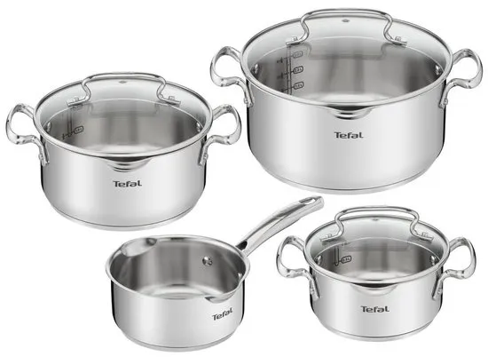 Tefal Duetto+ Pannenset - 4-delig - Geschikt voor Inductie - RVS - Met Deksel