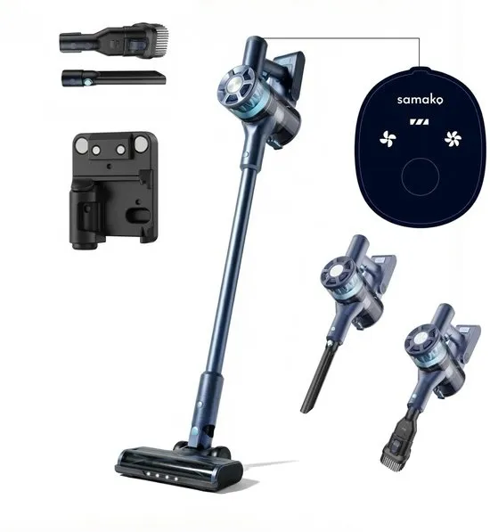 Steelstofzuiger Draadloos CleanDetect Lite 200W - Draadloze stofzuiger - 22kPa zuigkracht - 2 Opzetstukken - Zonder zak op accu - Samako