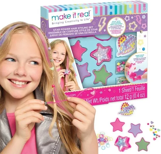 Make it Real – Star Power Hair Styling Set – Mix & Match haarkrijt, haarjuwelen en kralen