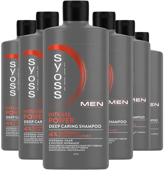 Syoss Men Power - Shampoo - Normal Haar - Verfrist en Reinigt - Activeert de groeifactoren - Stimuleert de Haarwortels - Voordeelverpakking - 6x 440ml