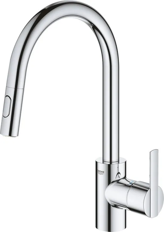 GROHE QuickFix Feel Keukenkraan - draaibare uitloop - uittrekbare handdouche - chroom