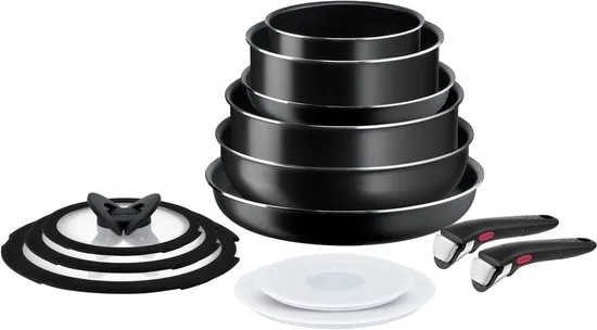 Tefal Ingenio Easy Cook & Clean - Pannenset - 13-delig - Niet Geschikt voor Inductie - Stapelbaar - Afneembare Handgreep