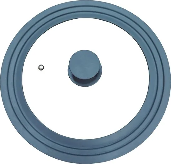 SB Line Universele glazen deksel met siliconen rand - voor pannen van 16cm/18cm/20cm - Grijs