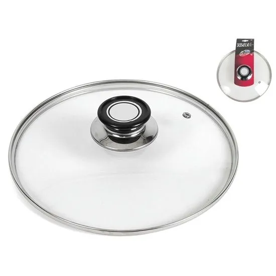 Universele glazen pannendeksel - voor pannen Dia 25,5 cm - Kookpannen - transparant