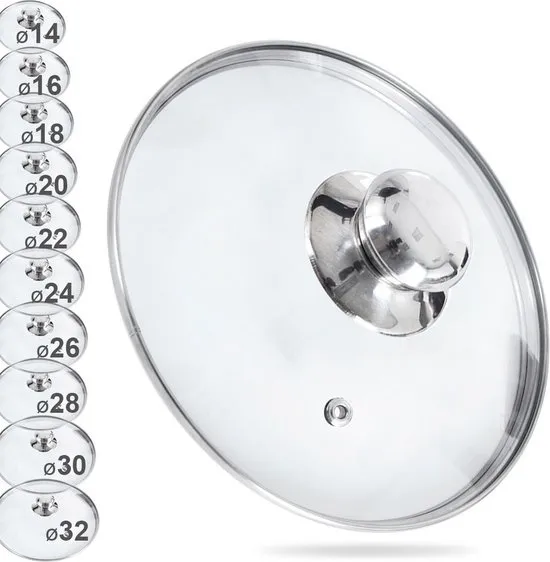 Deksel Glas 18 cm - Pannendeksel - Pandeksel - Potdeksel