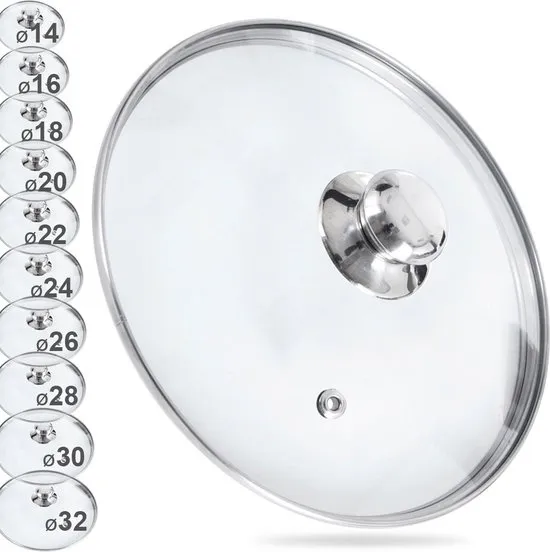 Deksel Glas 30 cm - Pannendeksel - Pandeksel - Potdeksel