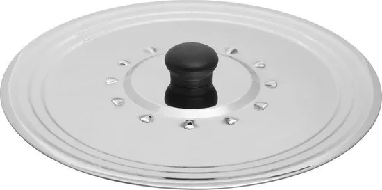 Spatdeksel - universeel - RVS - met stoomuitlaat - voor pannen van 26/28/30 cm - pannendeksel - Kookpannen accessoires