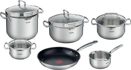 Tefal Duetto+ - Pannenset - 6-delig - Inclusief Deksels - Inductie - RVS